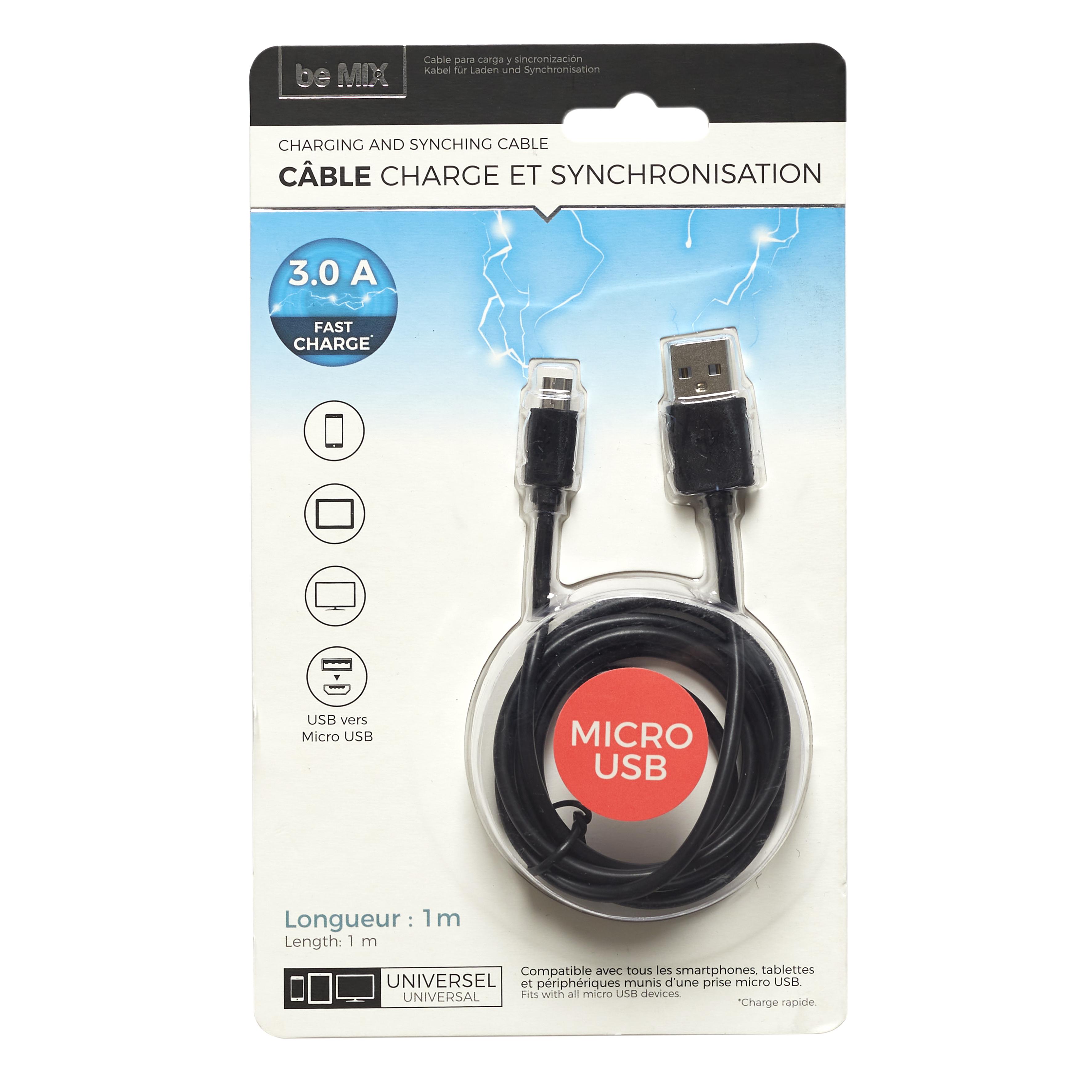 CABLE CHARGE ULTRA RAPIDE 3A MICRO USB