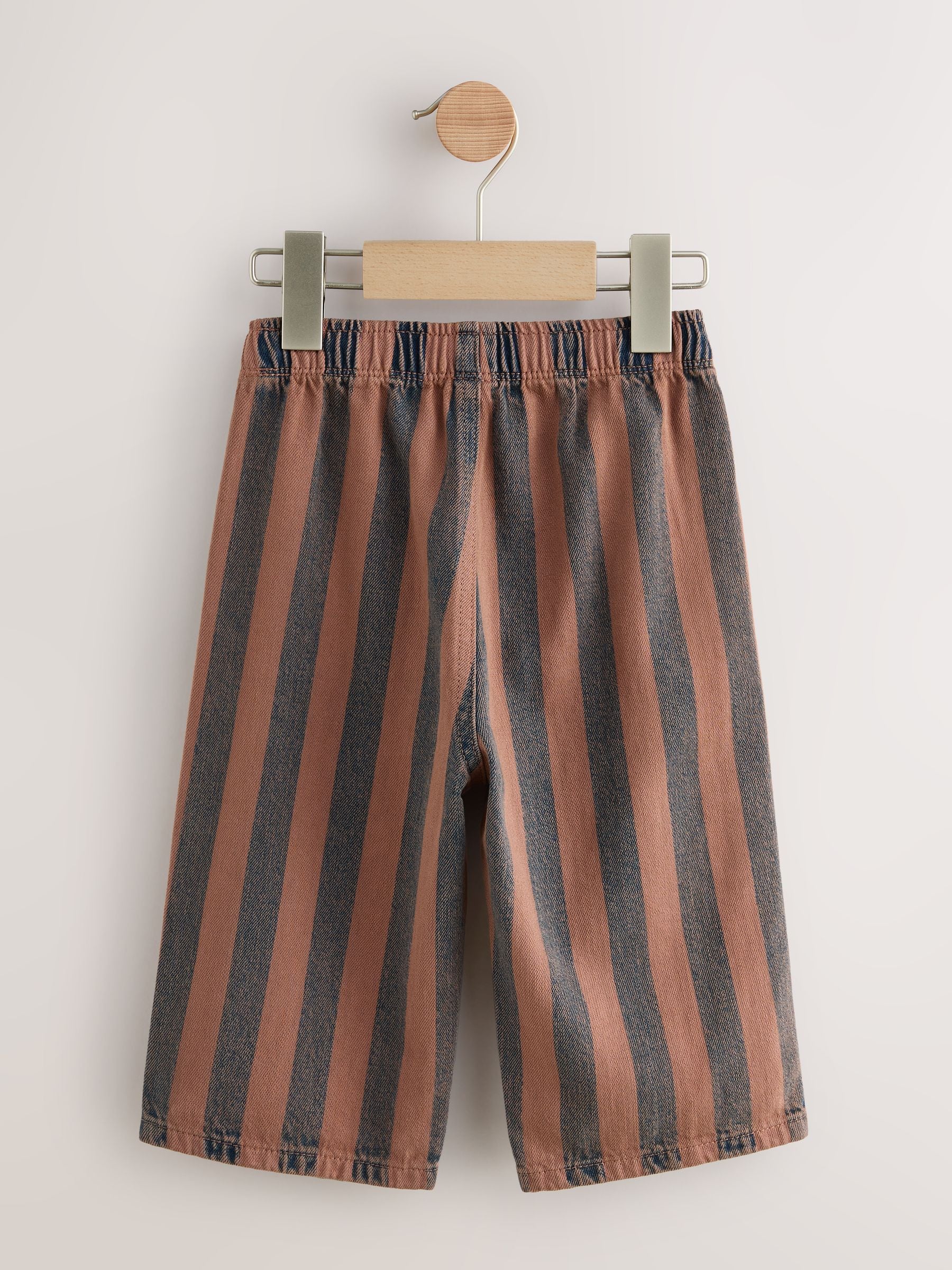 Roestbruin gestreept - Wijde broek met elastische taille (3mnd-7jr)