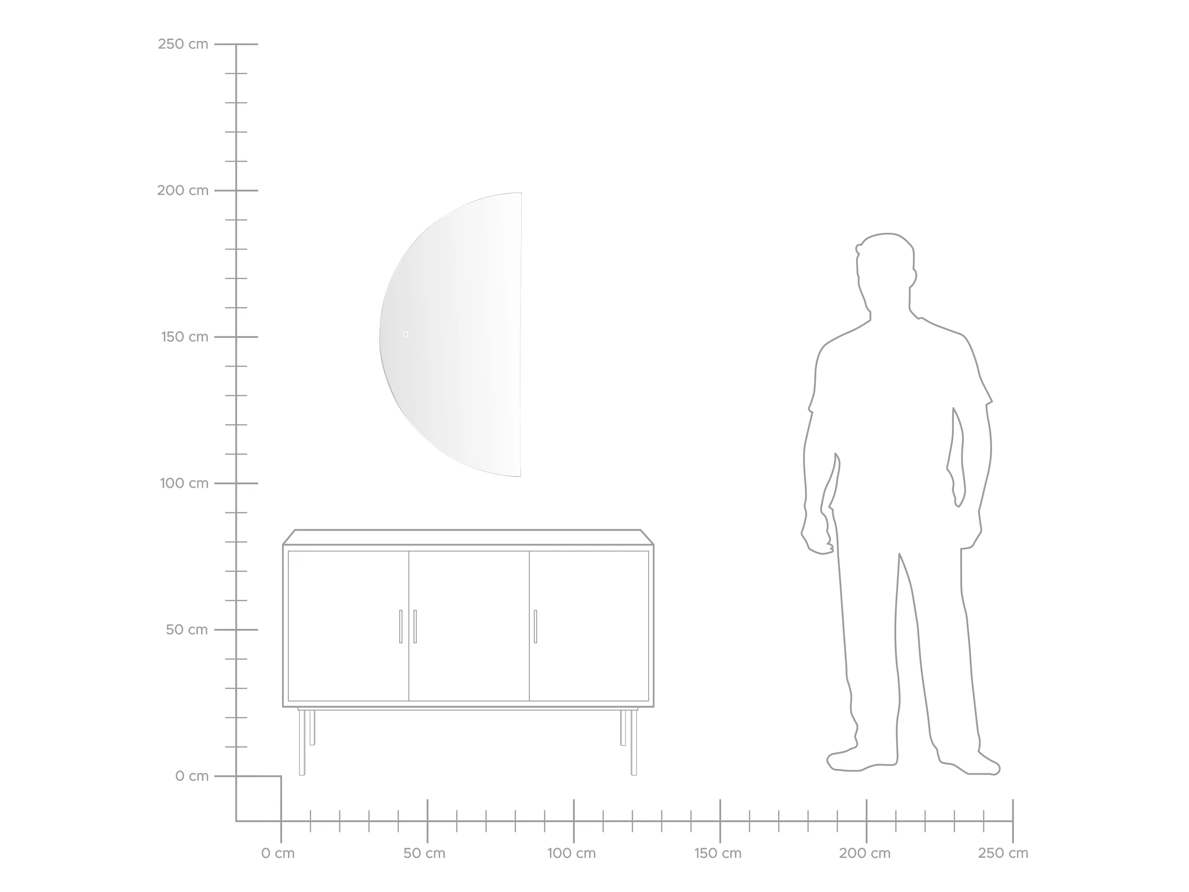 LED badkamerspiegel LOUE 50 cm 100 cm Zilver