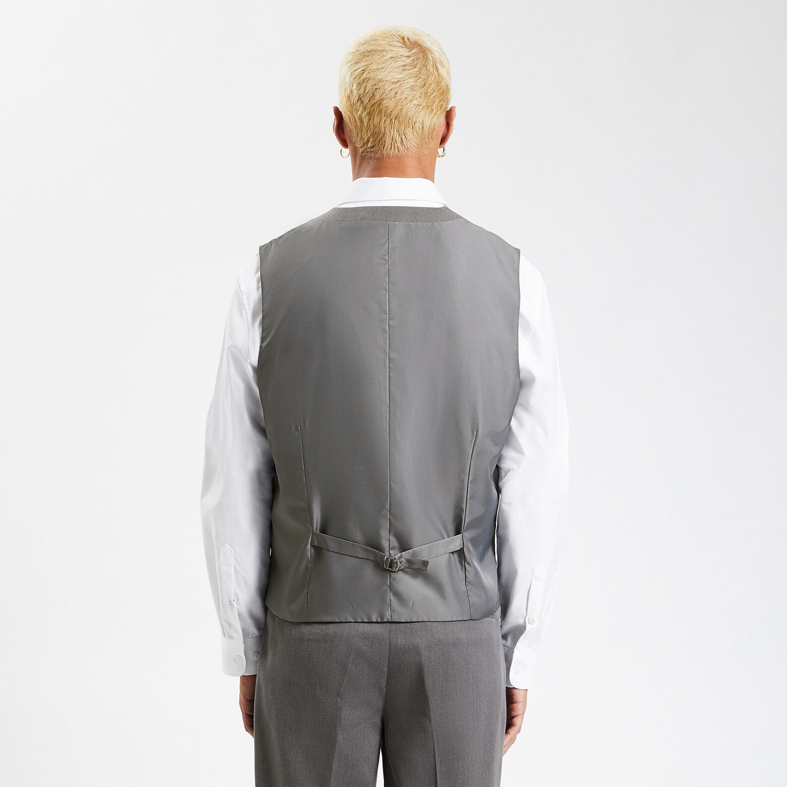 Gilet de costume uni slim Gris foncé