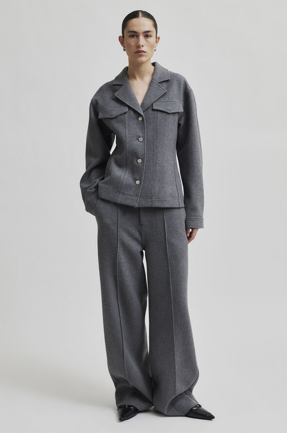 Second Female Vall Wool Trousers Grey melange