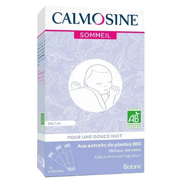 Calmosine Organic - Auxiliar para Dormir e Melhorar a Qualidade do Sono de Bebês - 14 sachês