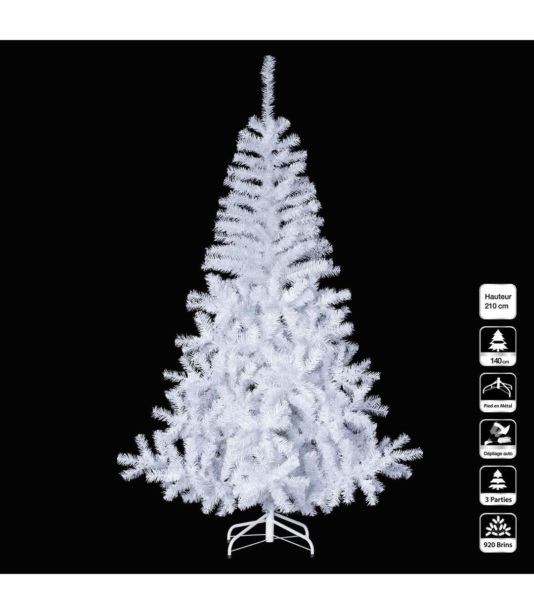 Sapin de noël Luxe - 2,1 m - Blanc