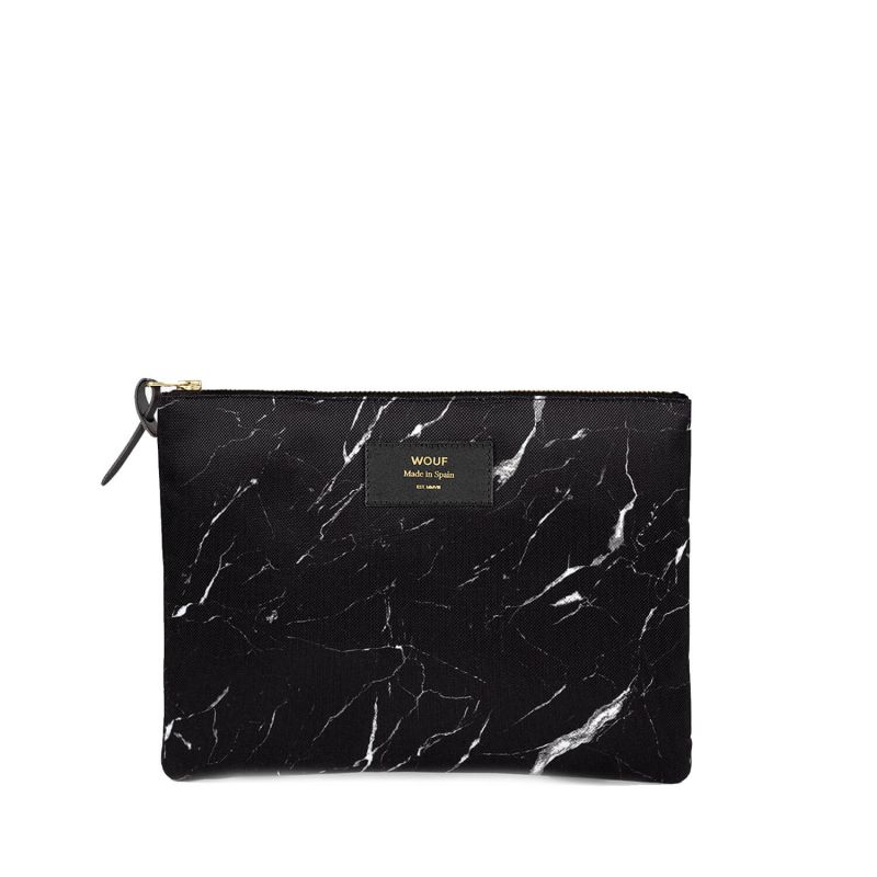 Pochette large XL 28cm Black marble