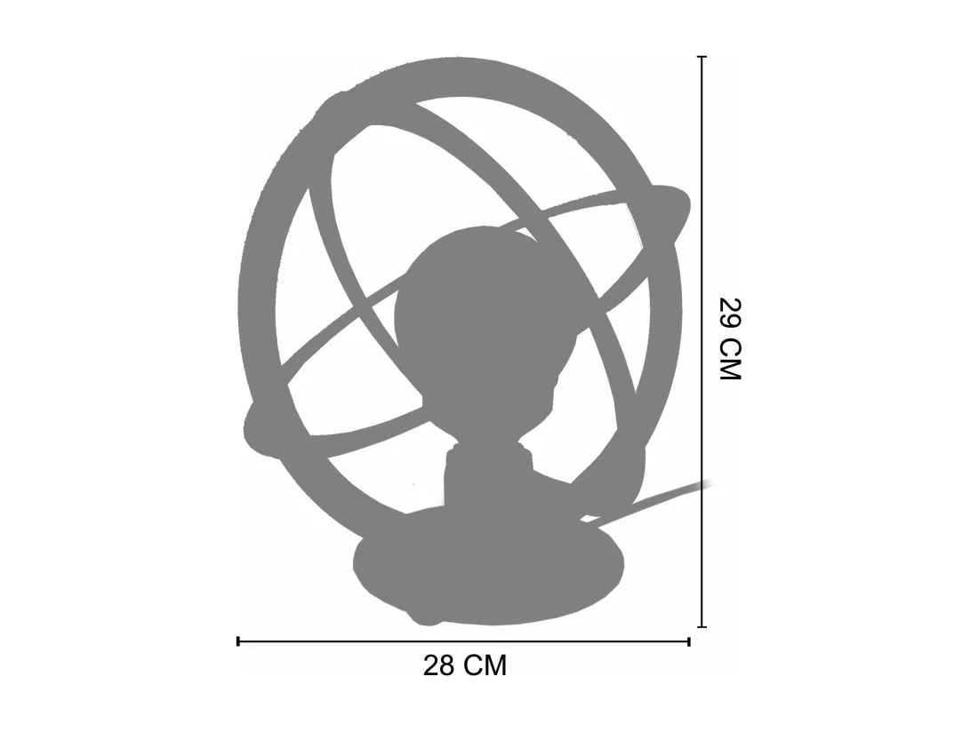 Lampe de chevet globe métal violet 29 cm.