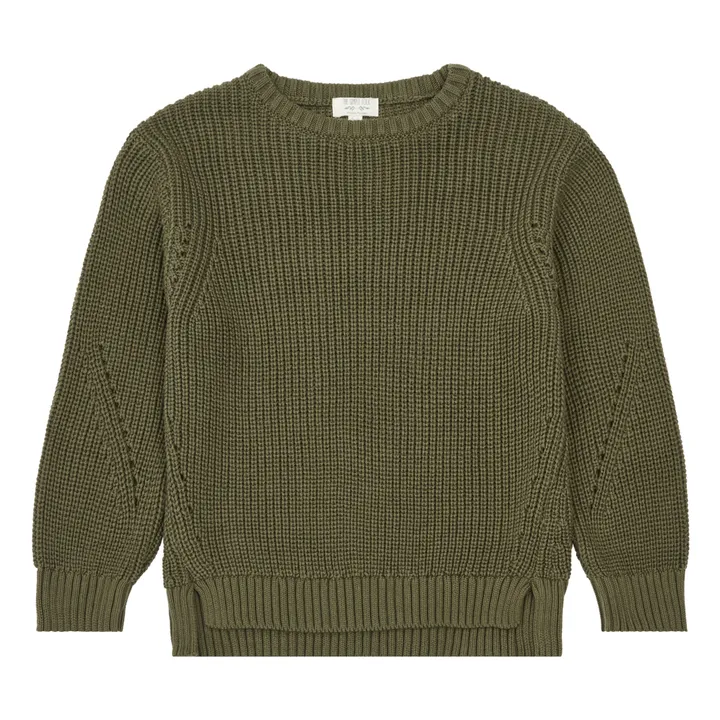 The Simple Folk Pull Coton Bio Maille | Vert kaki