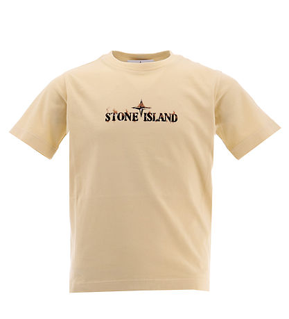 Stone Island T-Shirt - Natural Beige m. Schwarz
