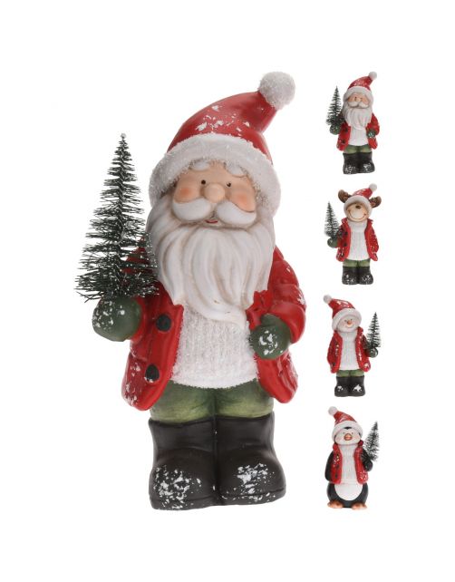 Homestyle Kerstfiguur - Kerstversiering - 13x10x24 cm Assorti