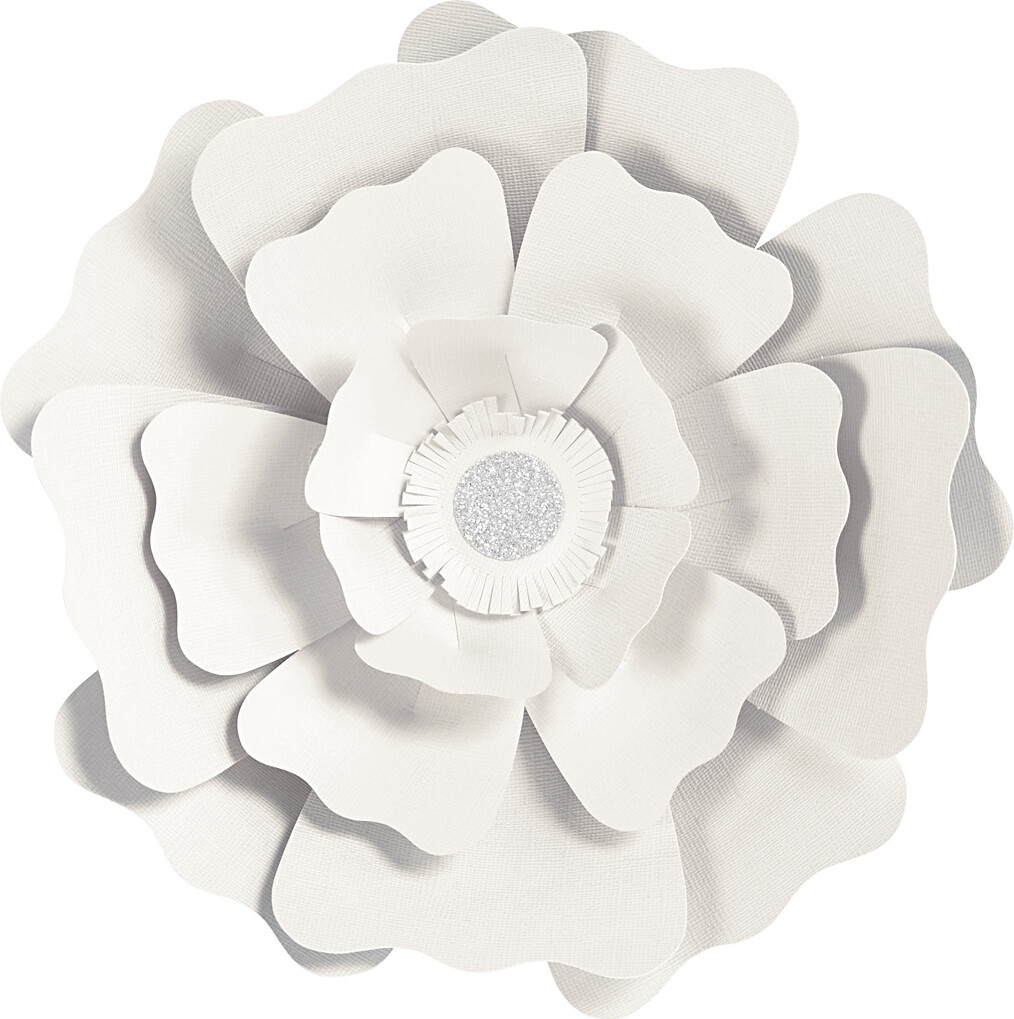 Papirblomster - Ø 15+25 CM - 230 G - Hvid - 2 Stk