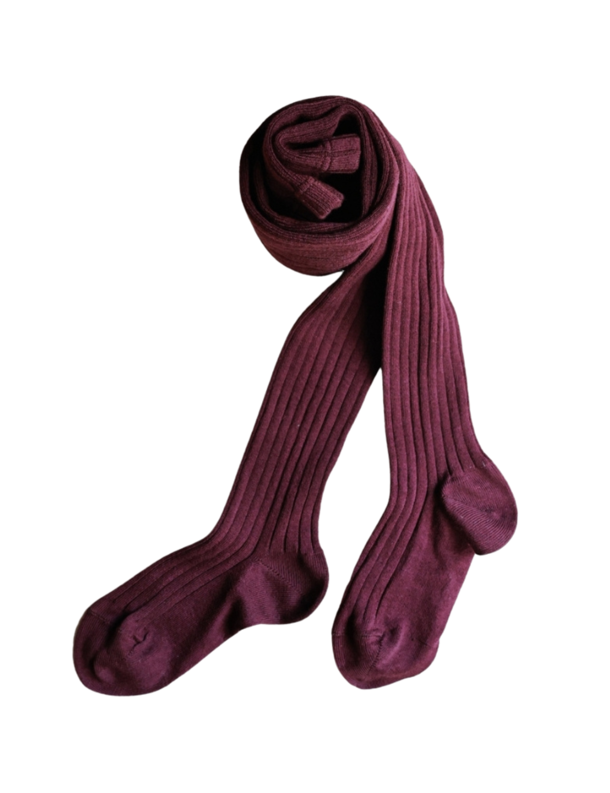 Basic Rib Tights - Dark plum