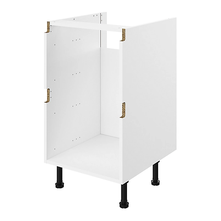 Caisson bas de cuisine à 2 casseroliers blanc L. 60 cm Caraway Innovo GoodHome