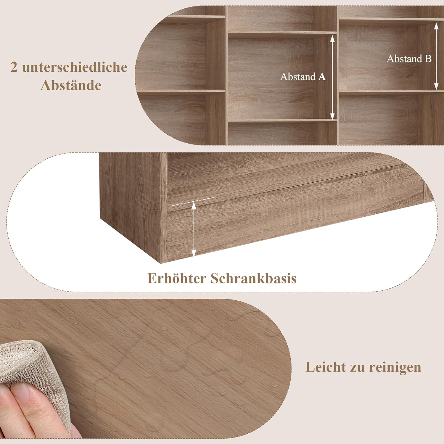 FirFurd Bücherregal 188 cm, Regal mit 17 Fächern, Bücherschrank, Standregal, Aufbewahrungsregal, für Wohnzimmer Büro Arbeitszimmer, 149 x 23,5 x 188 cm, Eiche