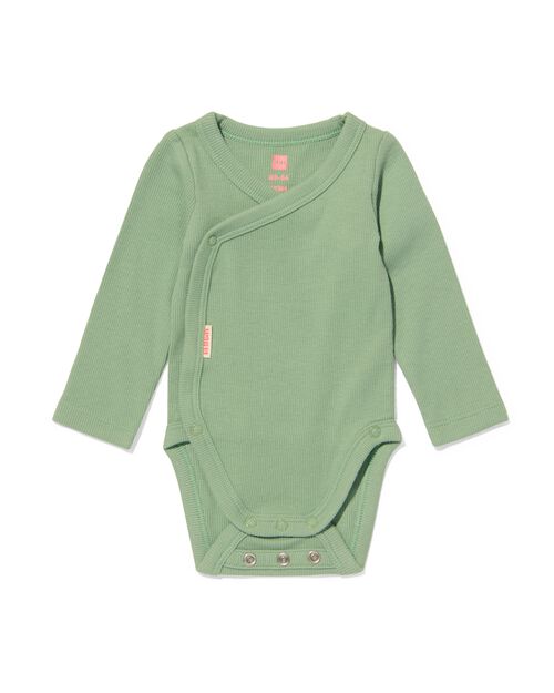 body bébé croisé évolutif côtelé avec bambou stretch vert