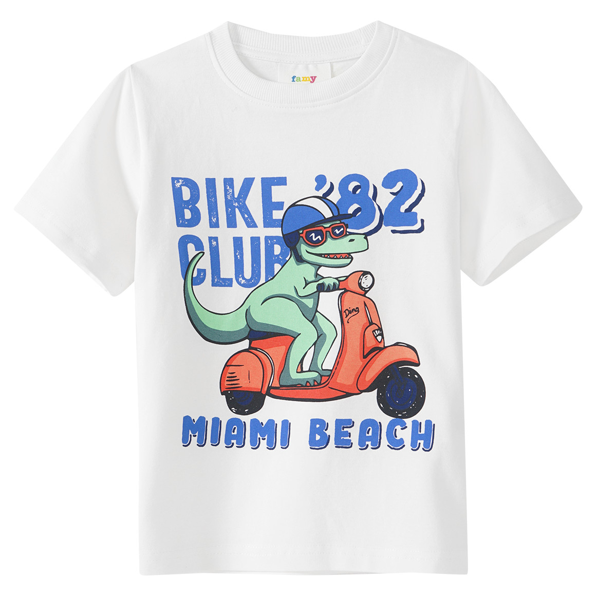 Famy 3 Jungen T-Shirts in verschiedenen Dessins weiss / blau / orange