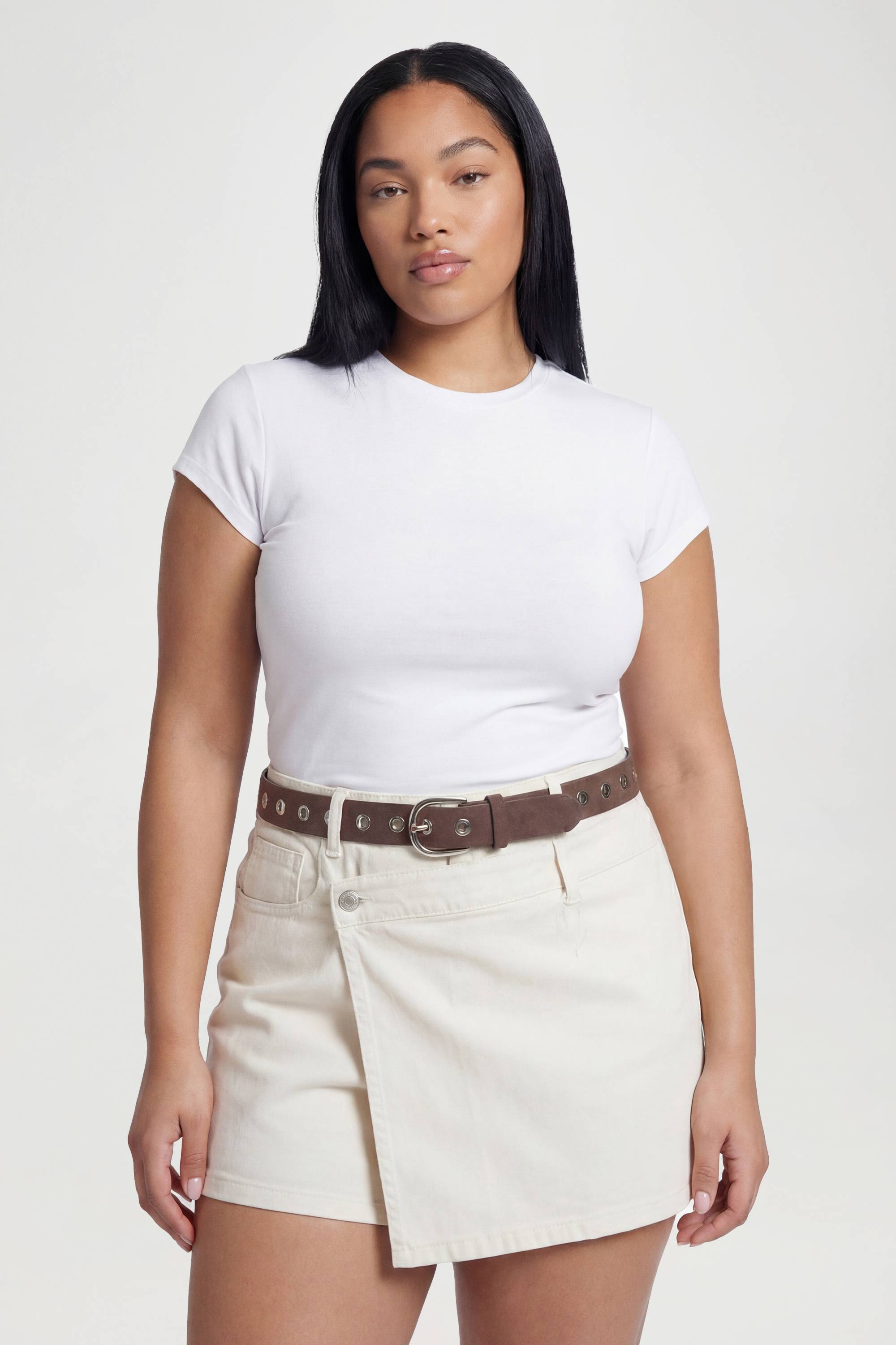 boohoo Jupe-short En Denim Grande Taille