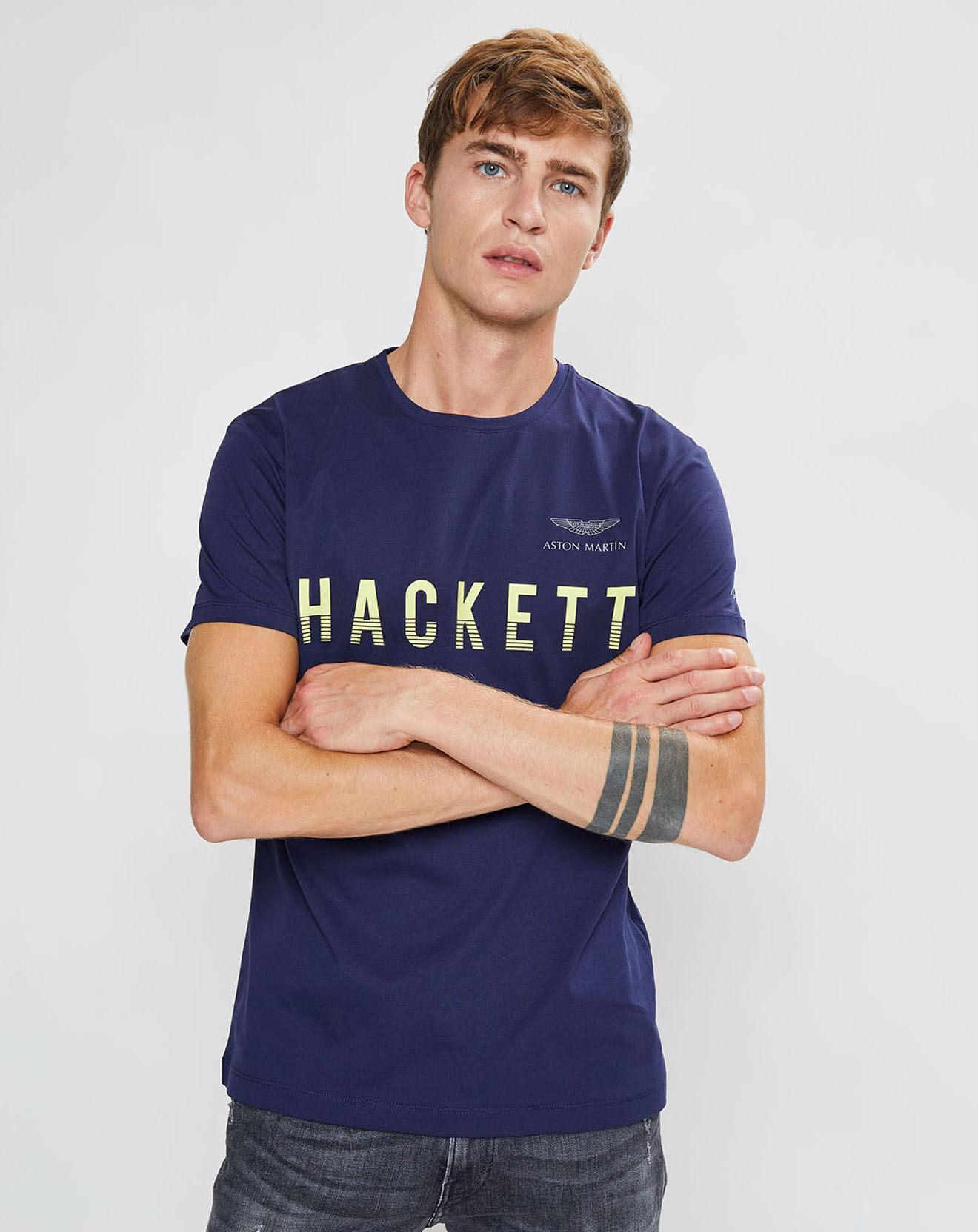 Hackett London T-Shirt Logo Aston Martin Racing bleu