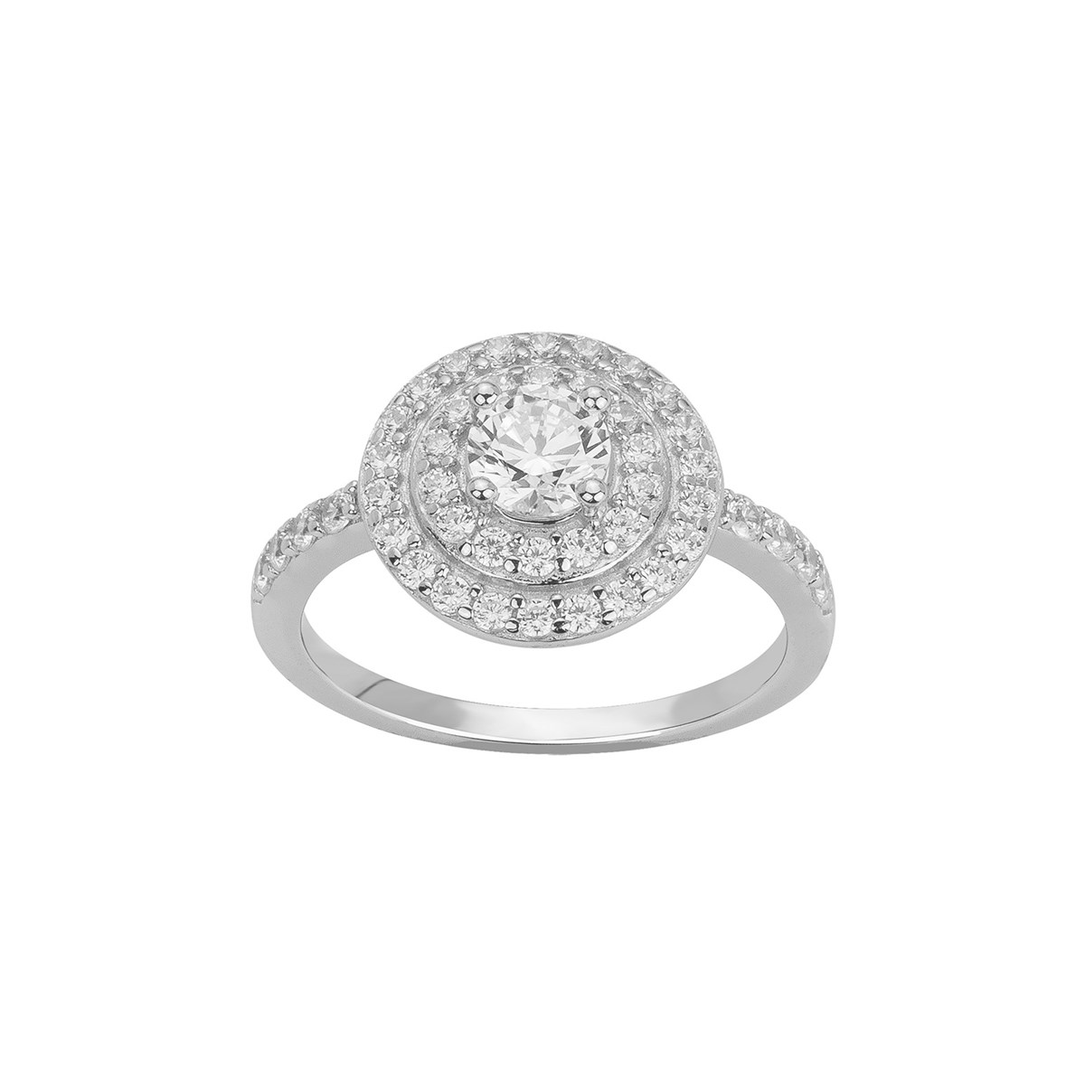 Bague en Argent avec oxyde de zirconium blanc