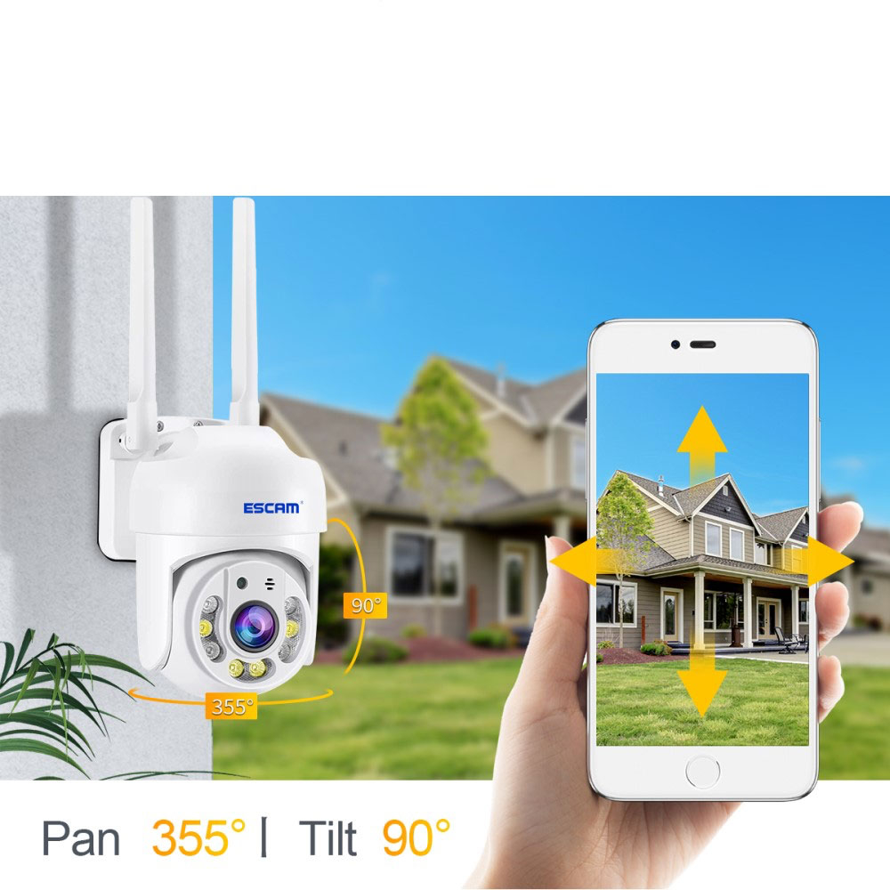 WiFi IP Smart Kamera 4MP 1440p mit 2-Wege-Audio / Infrarot LED's Nachtsichtfunktion / Bewegungssensor / Micro SD iOS/Android (IP66) - Weiss