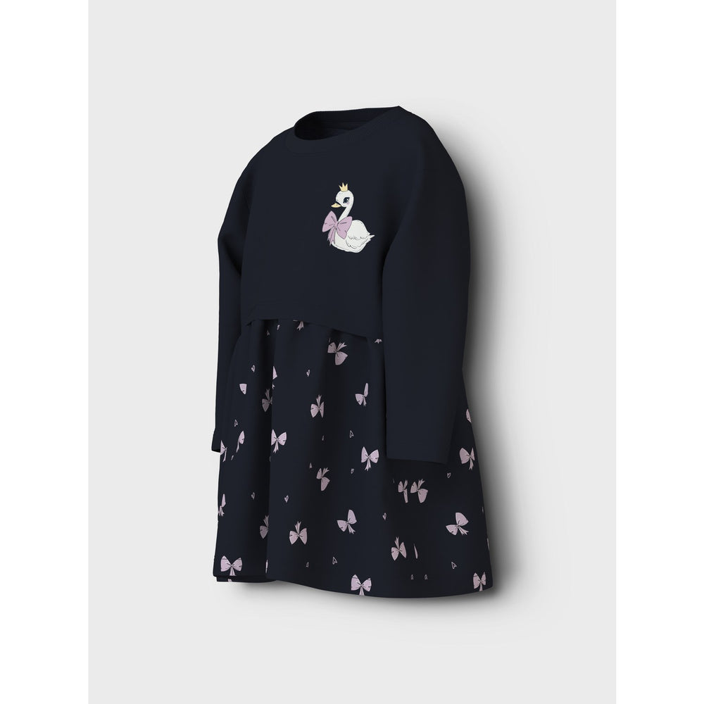 Køb Name It Dark Sapphire Swan Valona Regular Sweat Kjole