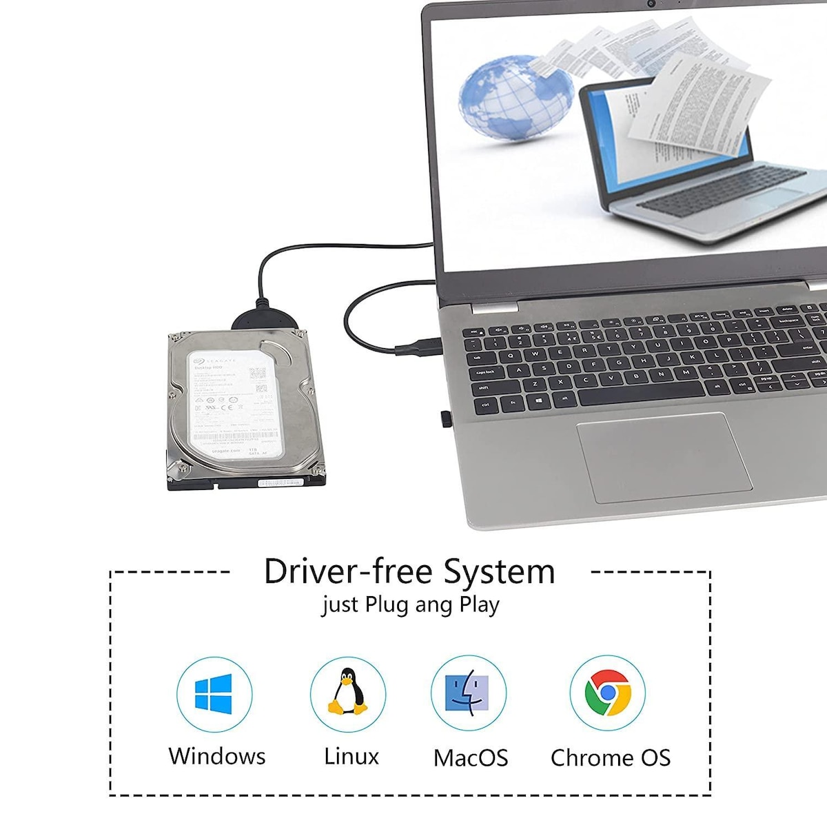 NÖRDIC USB-C til SATA-adapter 2,5 SATA III HDD 5 Gbps