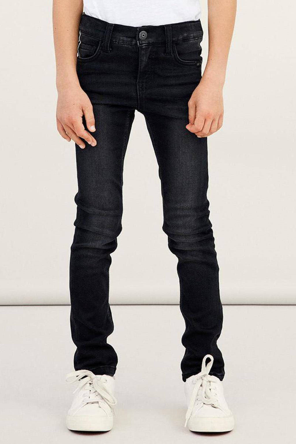 NAME IT slim fit jeans NKMTHEO zwart