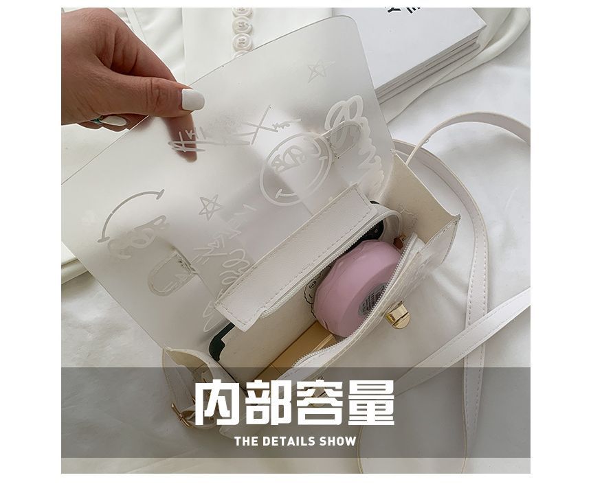 NewTown - Flap Graffiti Transparante Crossbody Tas