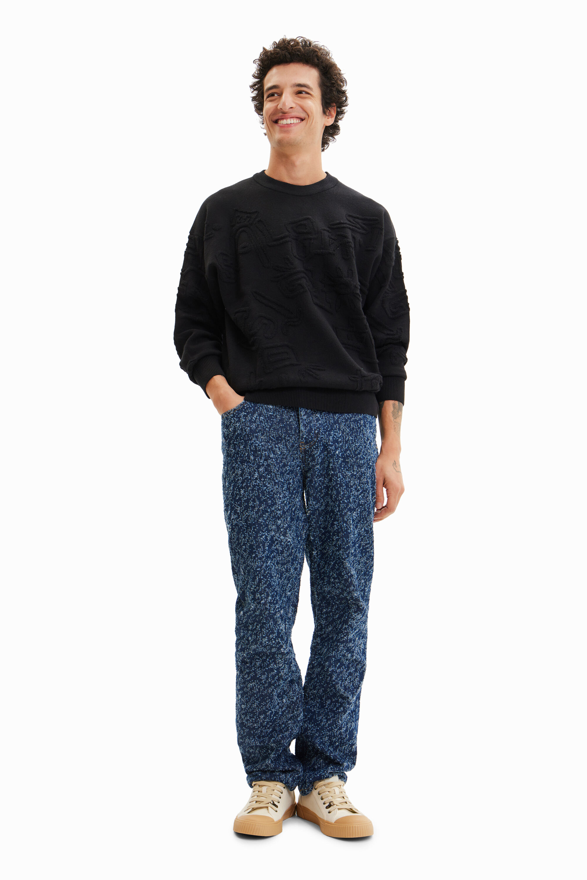 Pull loose effet tissu éponge
