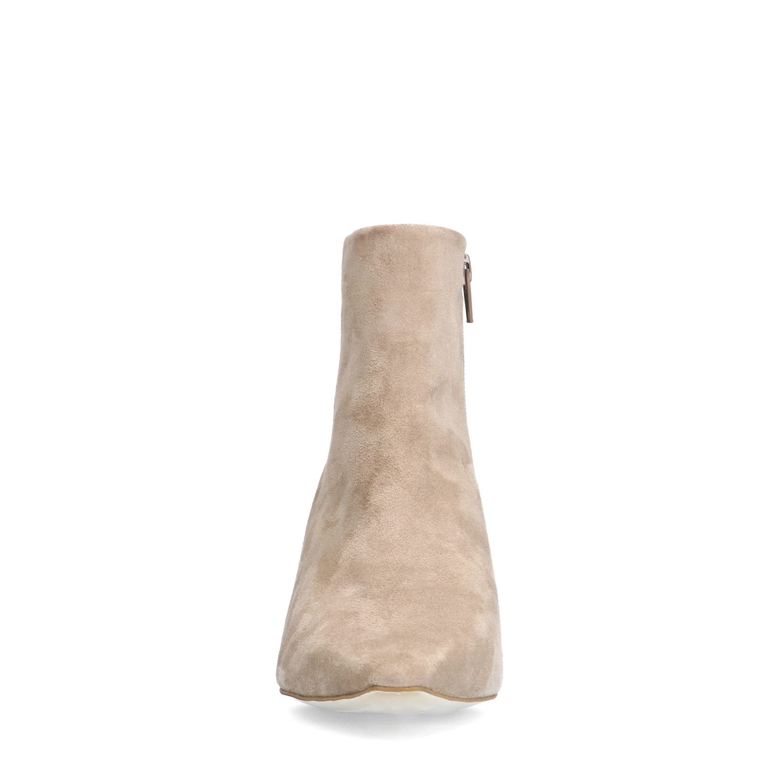 Beige suède enkellaarsjes met hak