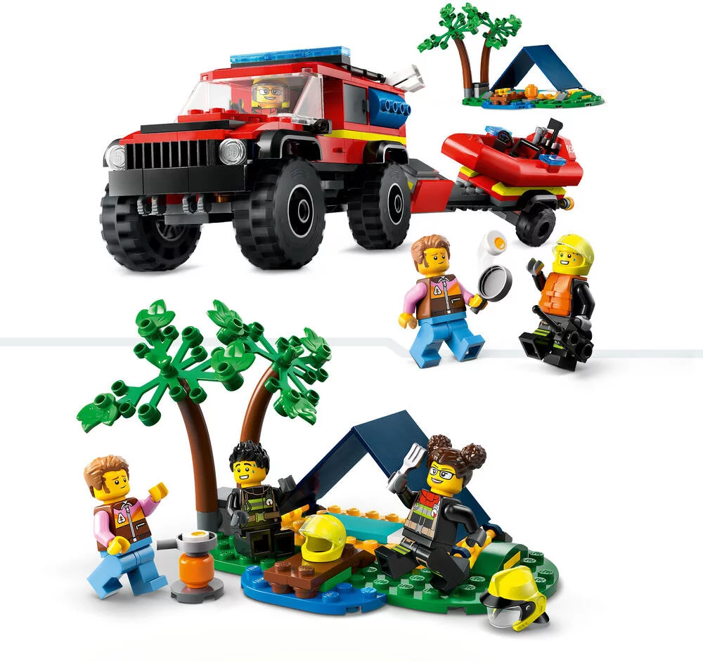LEGO®CITY 60412 - LE CAMION DE POMPIERS 4X4 ET LE CANOT DE SAUVETAGE