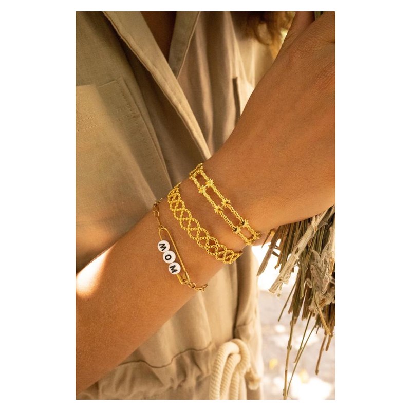 Bracelet rigide en acier argenté ajustable