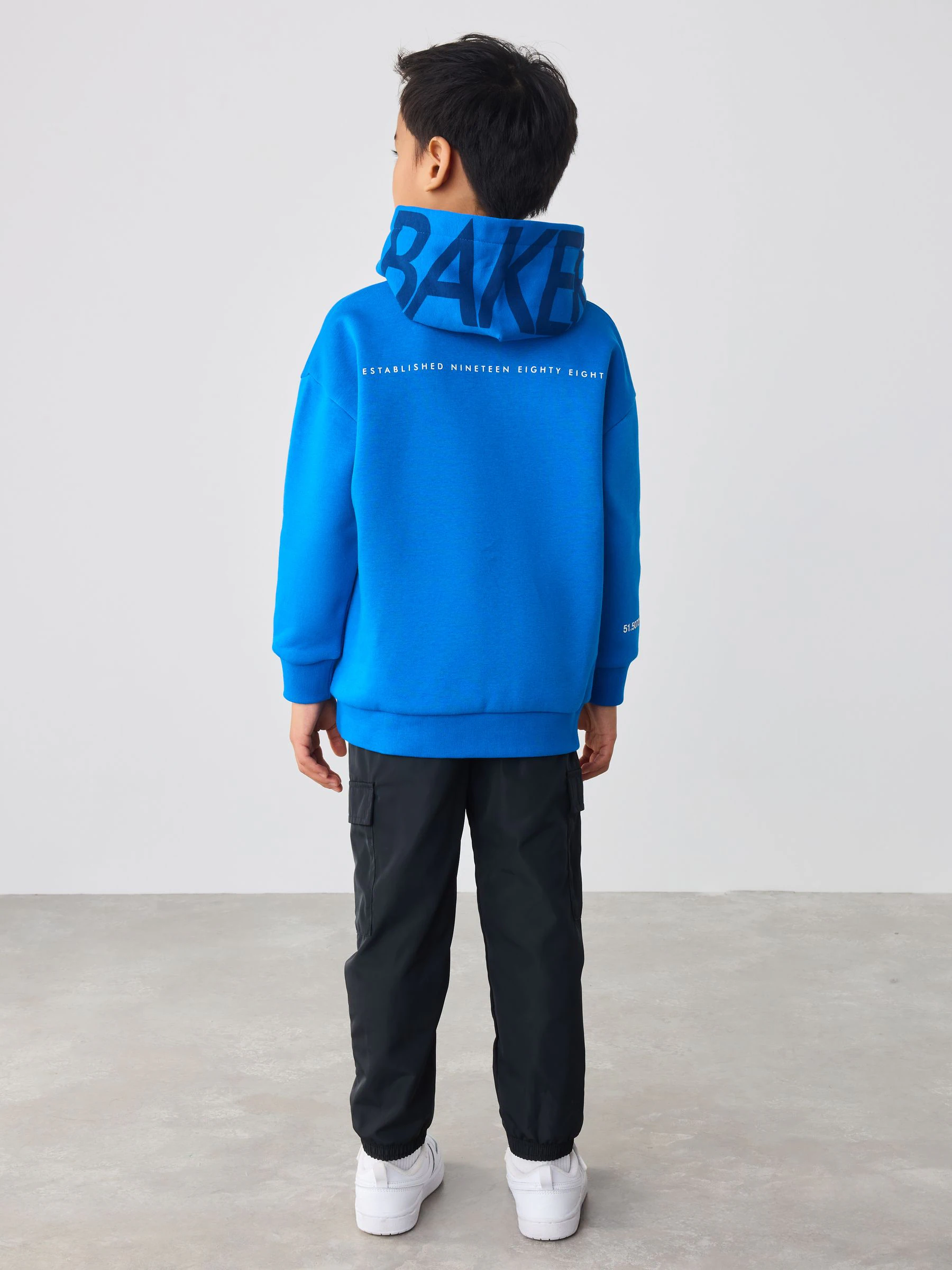 Baker by Ted Baker Oversized Blue Graphic Hoodie