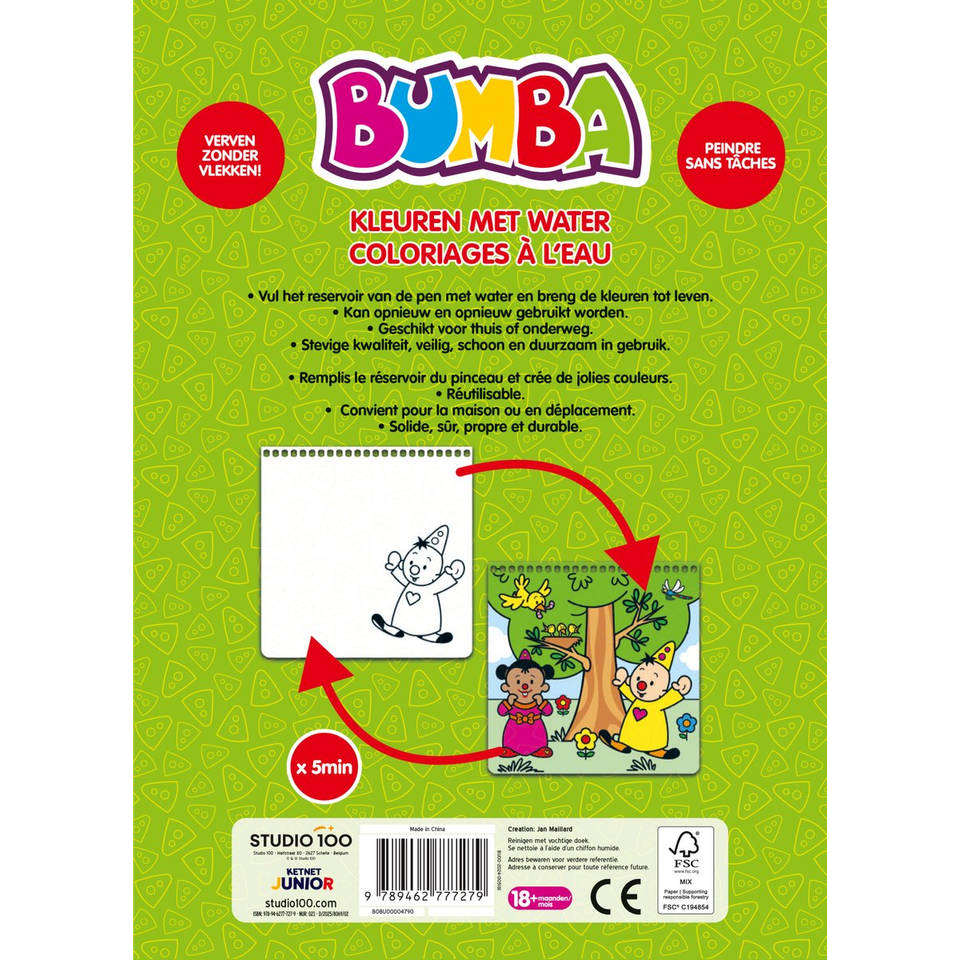 Bumba kleuren met water