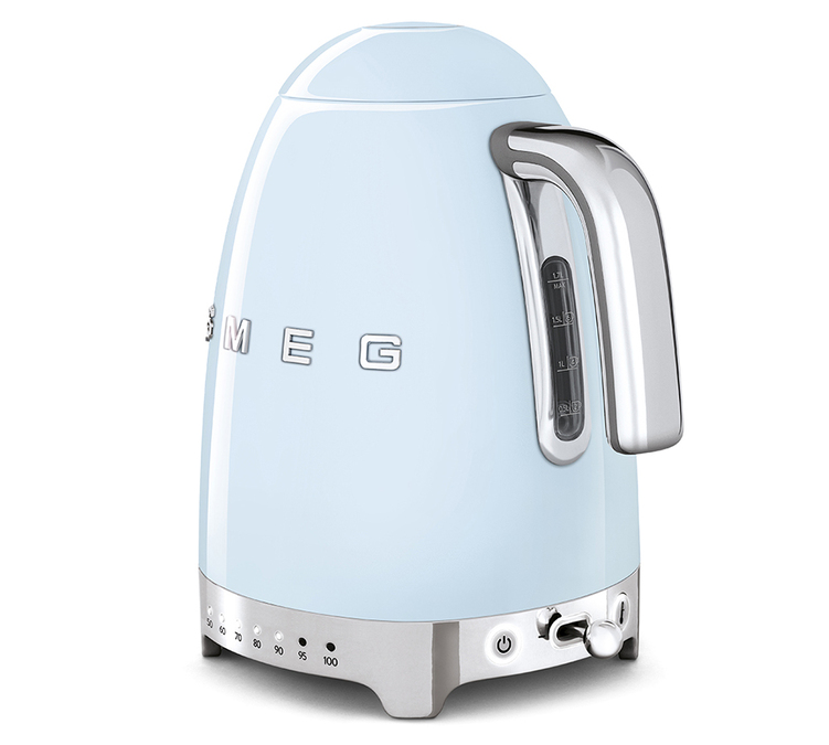 Bouilloire SMEG KLF04PBEU Bleu azur - température réglable + Offre Cadeau