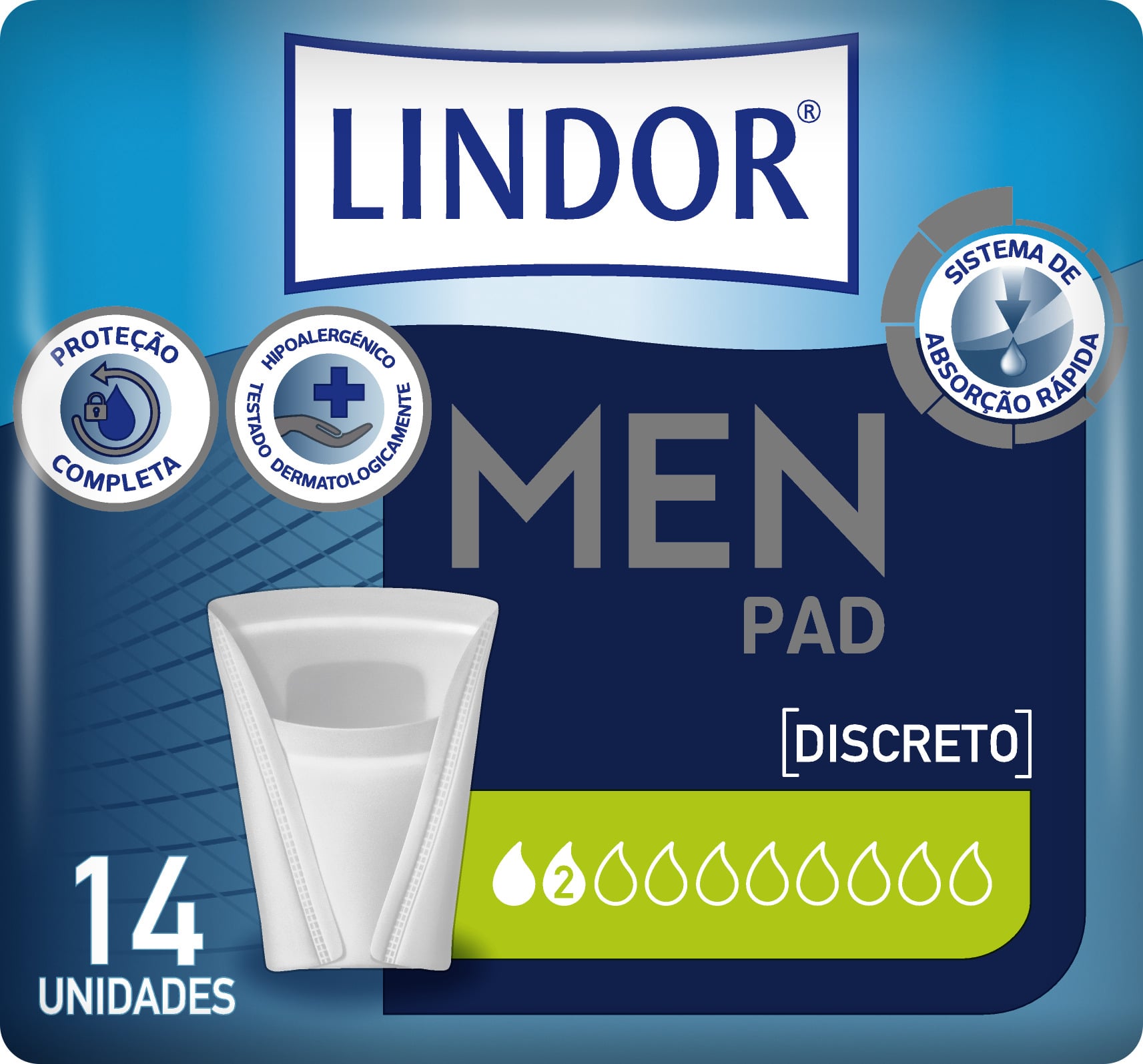 Pensos Incontinência Men 2 Gotas Lindor 14un