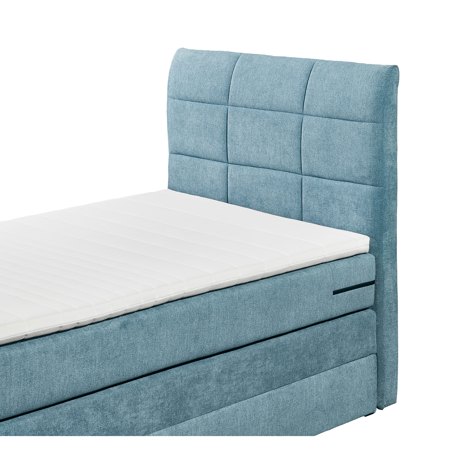 Boxspringbett - denim - H2 - 100x200 cm