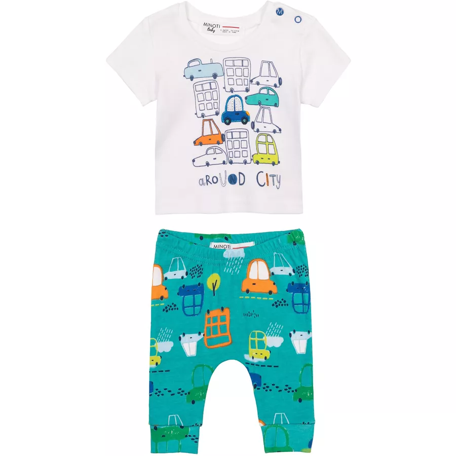 MINOTI T-Shirt und Leggings im Set WeißGrün