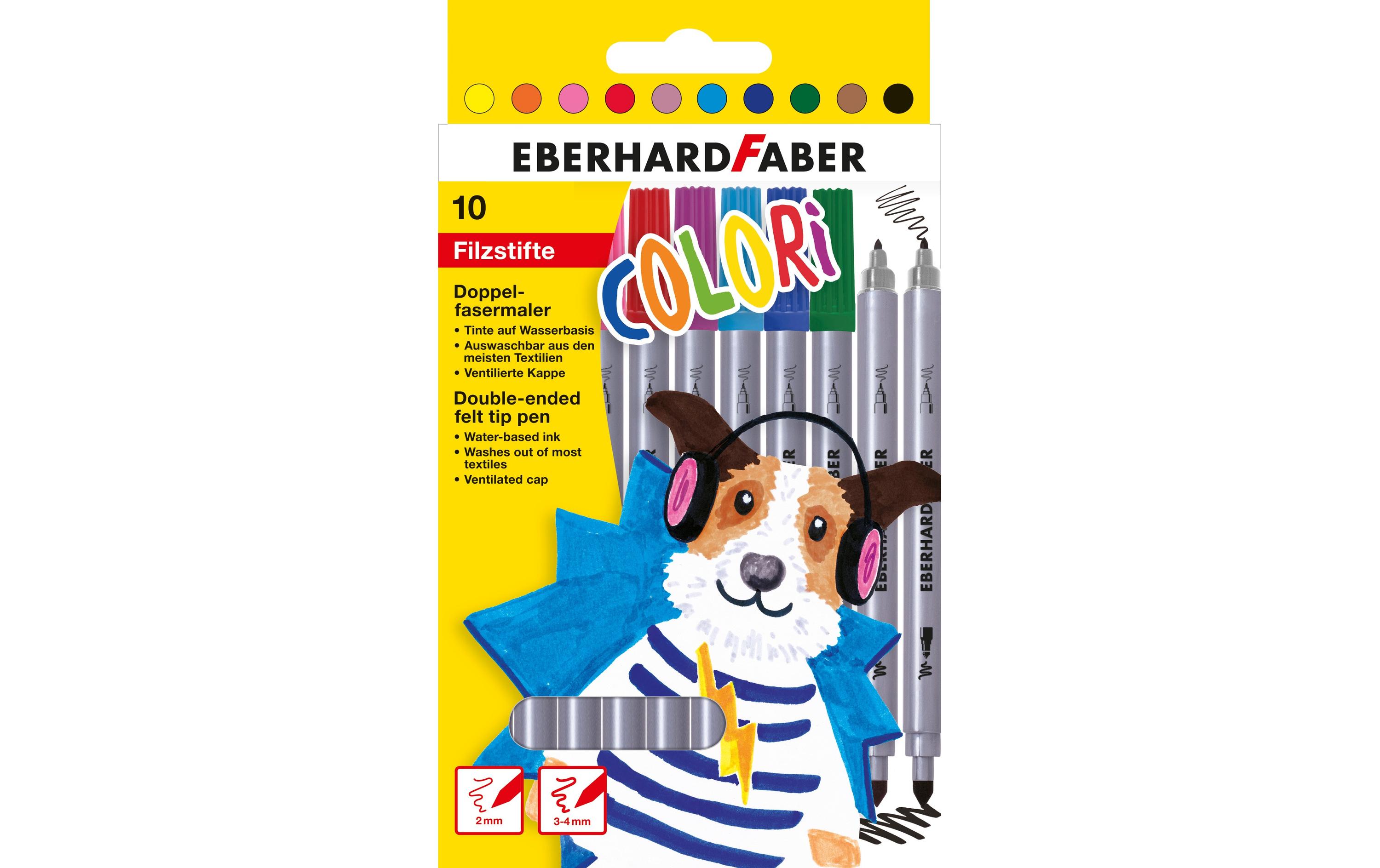 Filzstift 2 Spitzen, 10er KartonetuiBrillantes Doppelfasermaler 10er Kartonetui