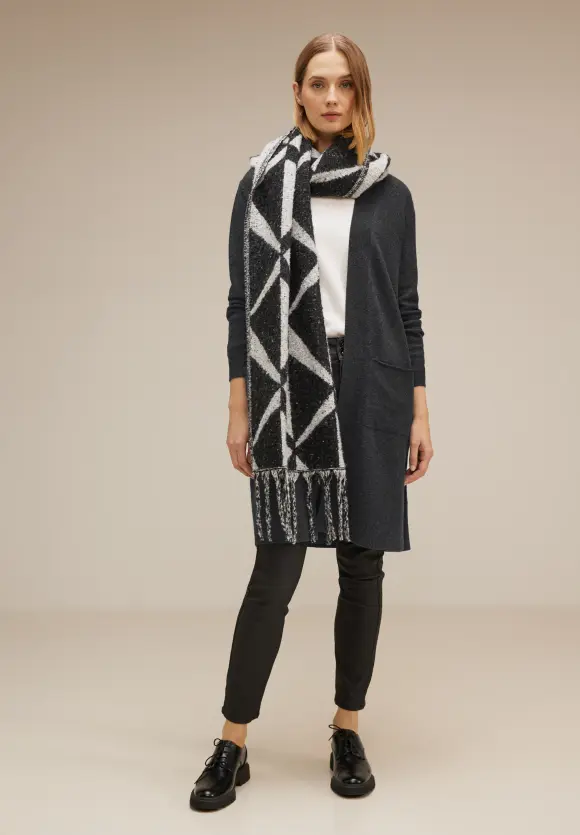 Offener Long Cardigan - anthracite melange