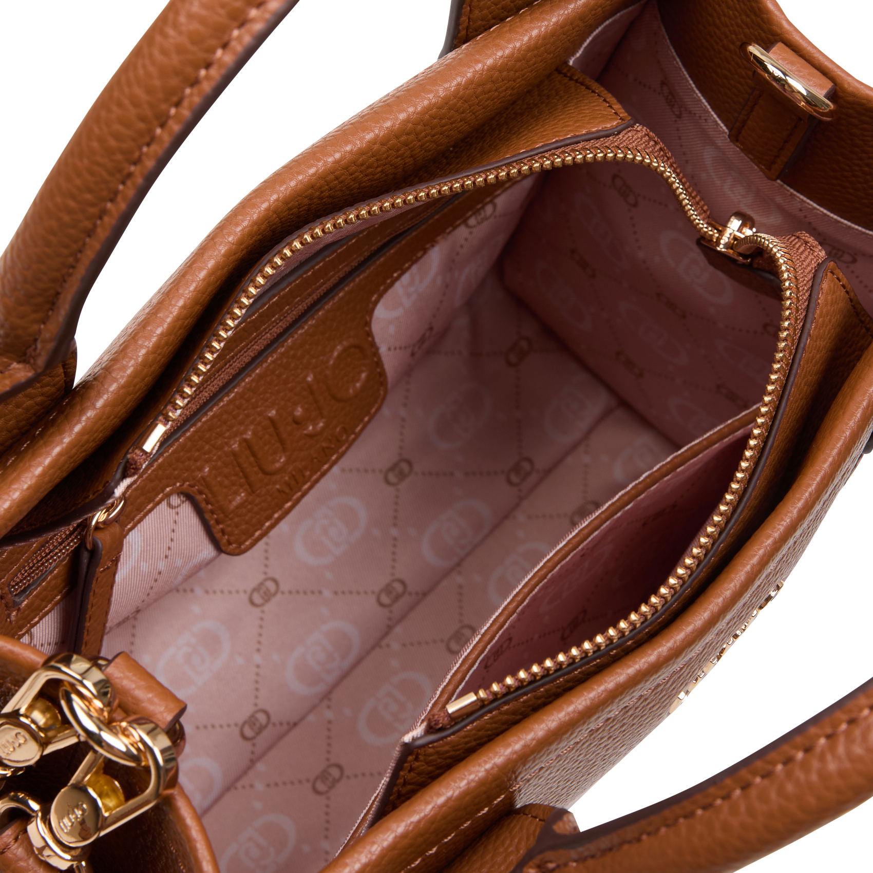 Sac porté main effet cuir| Marron