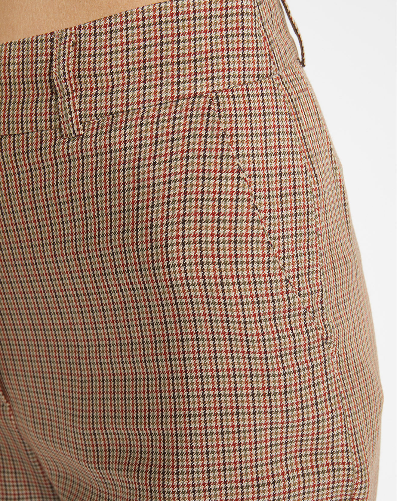 Galeries Lafayette Pantalon large et fluide imprimé pied-de-poule marron