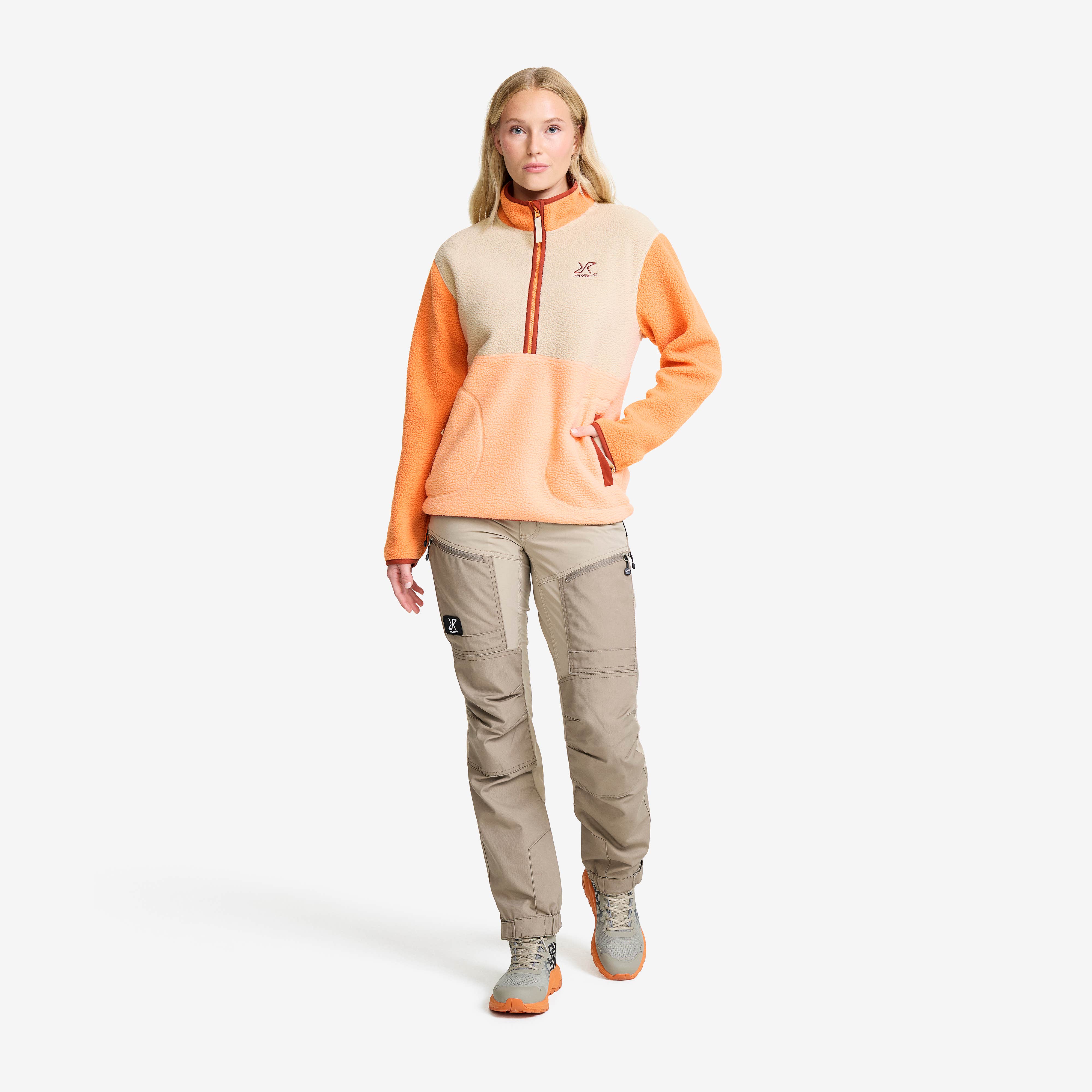 Canyon Half-zip Pile Fleece Dame Peach Fuzz/Copper Tan