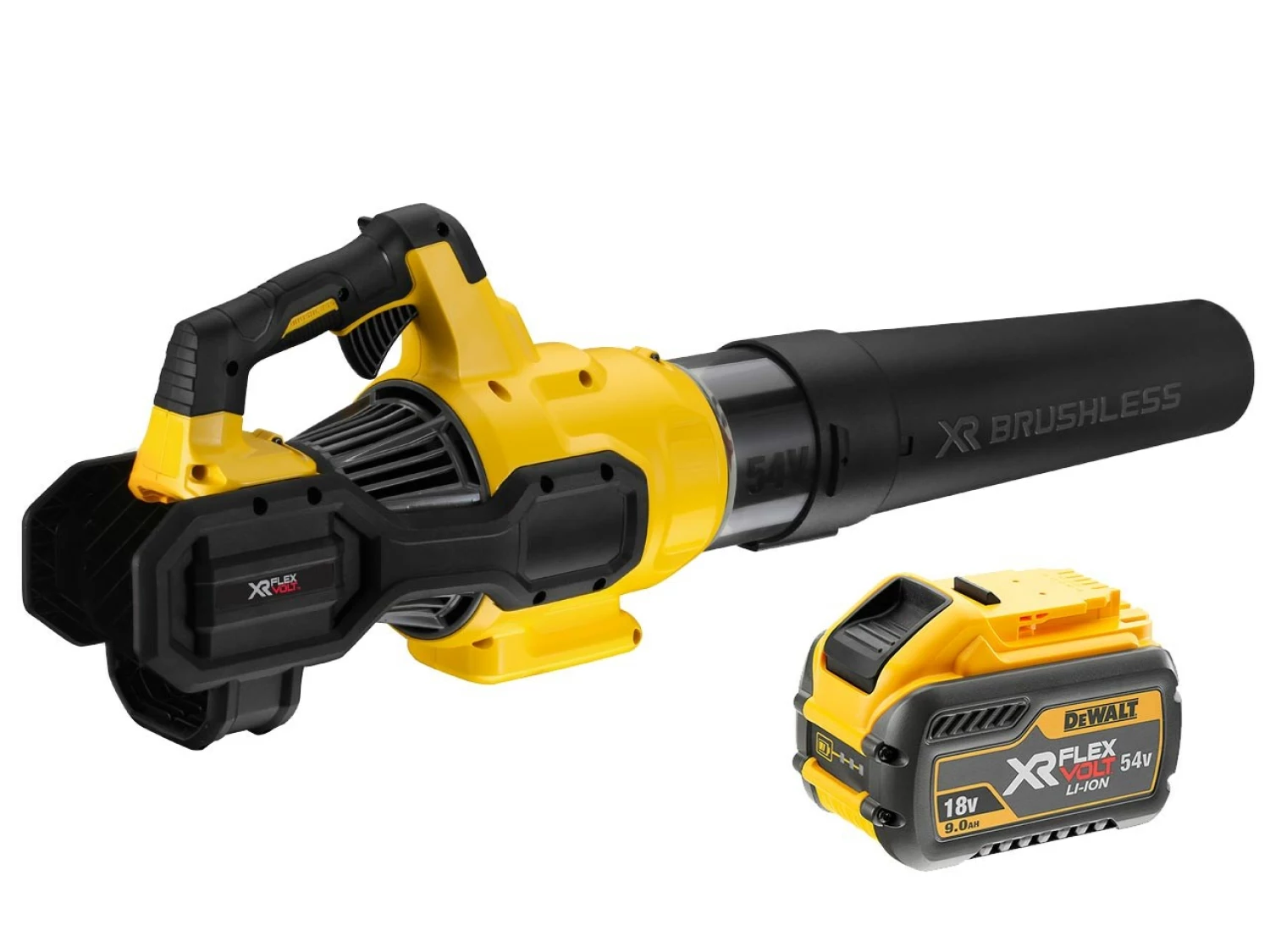 DeWALT DCMBA572X1 18V/54V Li-Ion accu XR FlexVolt Blower set (1x 9.0Ah accu) - 200 km/h