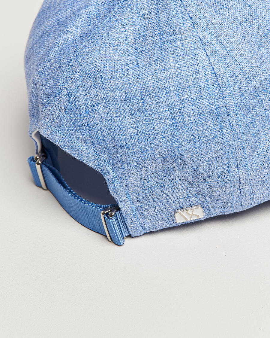 Varsity Headwear Linen Baseball Cap Azure Blue