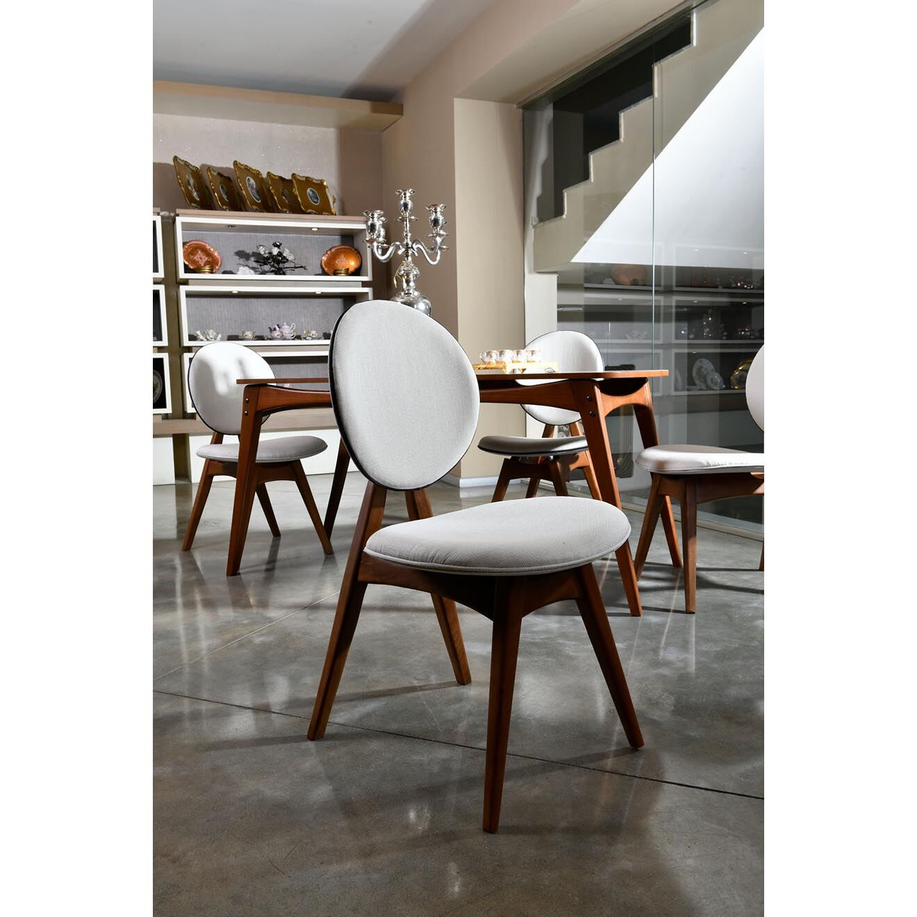 Wooden Art 2 Chaises Touch marron/crème - 54x93x55 cm