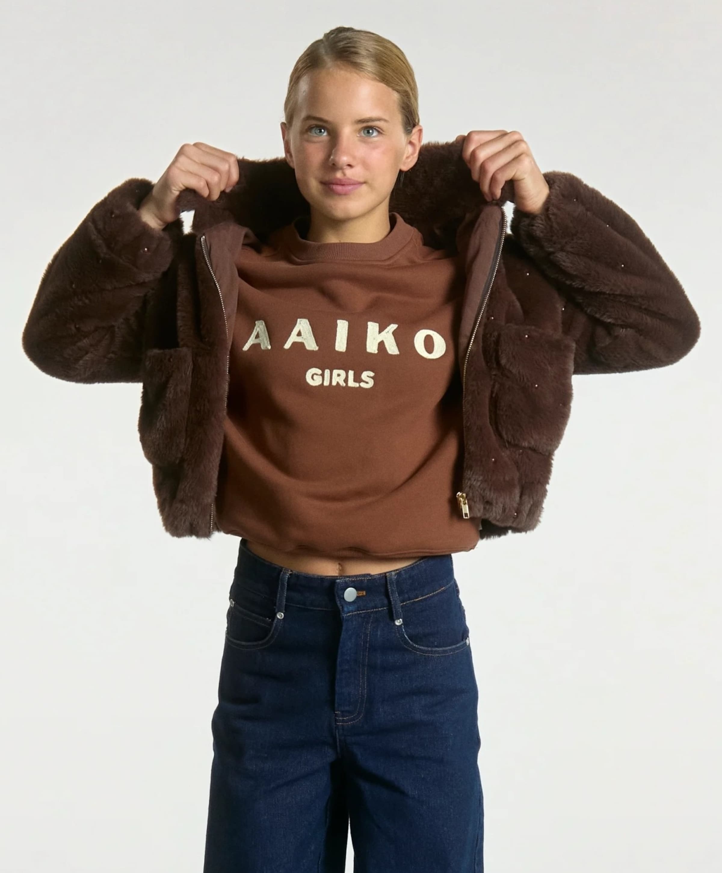 Aaiko Girls Meisjes jas bruin