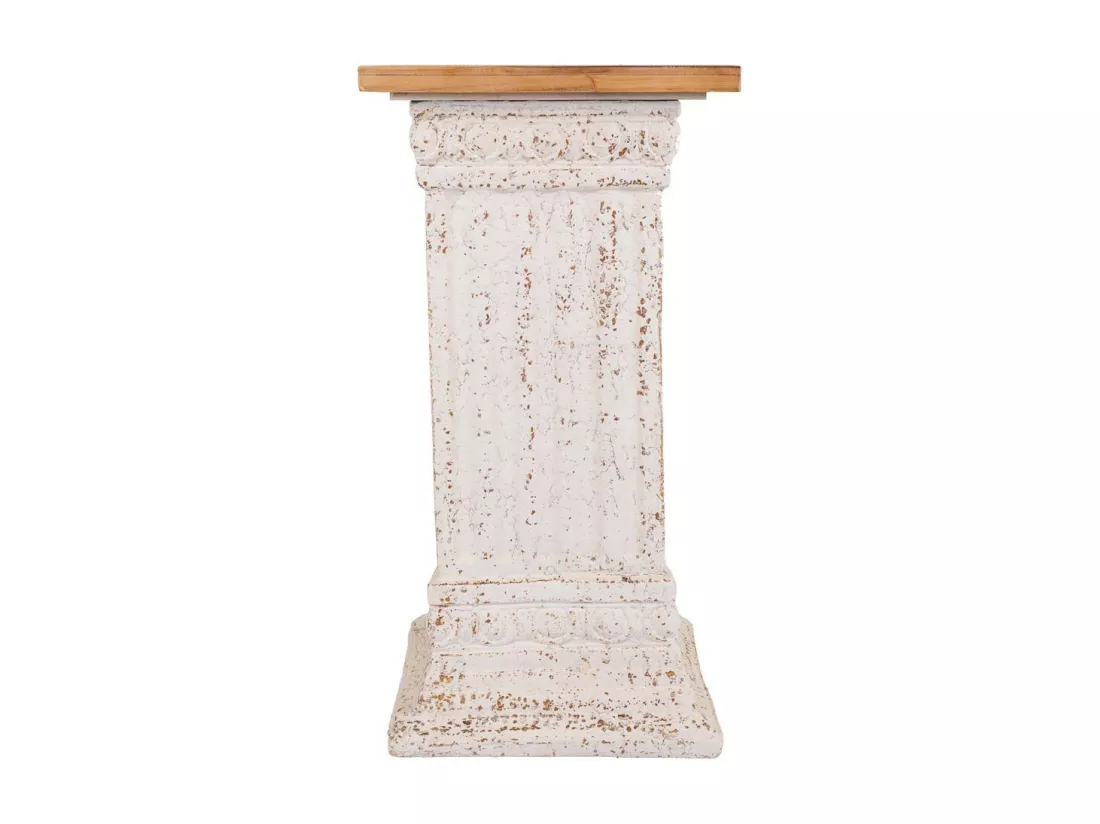 Socle en bois sculpté blanc 40x40x76.5h