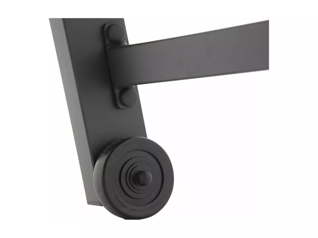 Lot de 2 bains de soleil BARBADOS en textilène noir - aluminium gris anthracite - HAPPY GARDEN