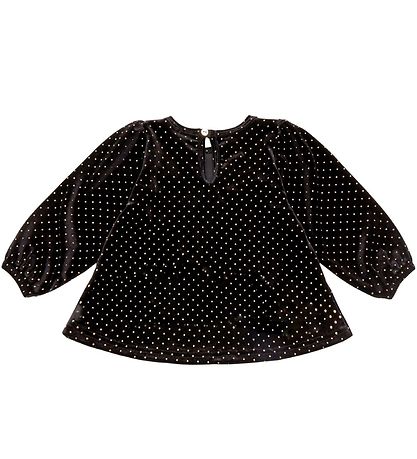 Petit by Sofie Schnoor Bluse - Velours - Adrianne - Schwarz m. P