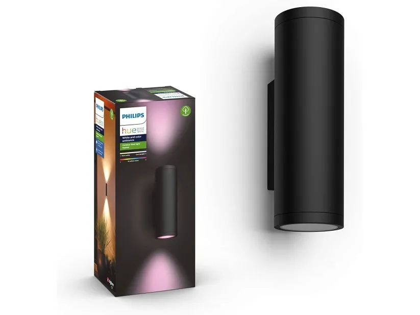 Philips Hue White and Color Ambiance Appear - Væglampe - LED - 2 åbninger - 8 W (tilsvarende 49 W) - 16 millioner farver - 2000-6500 K - sort