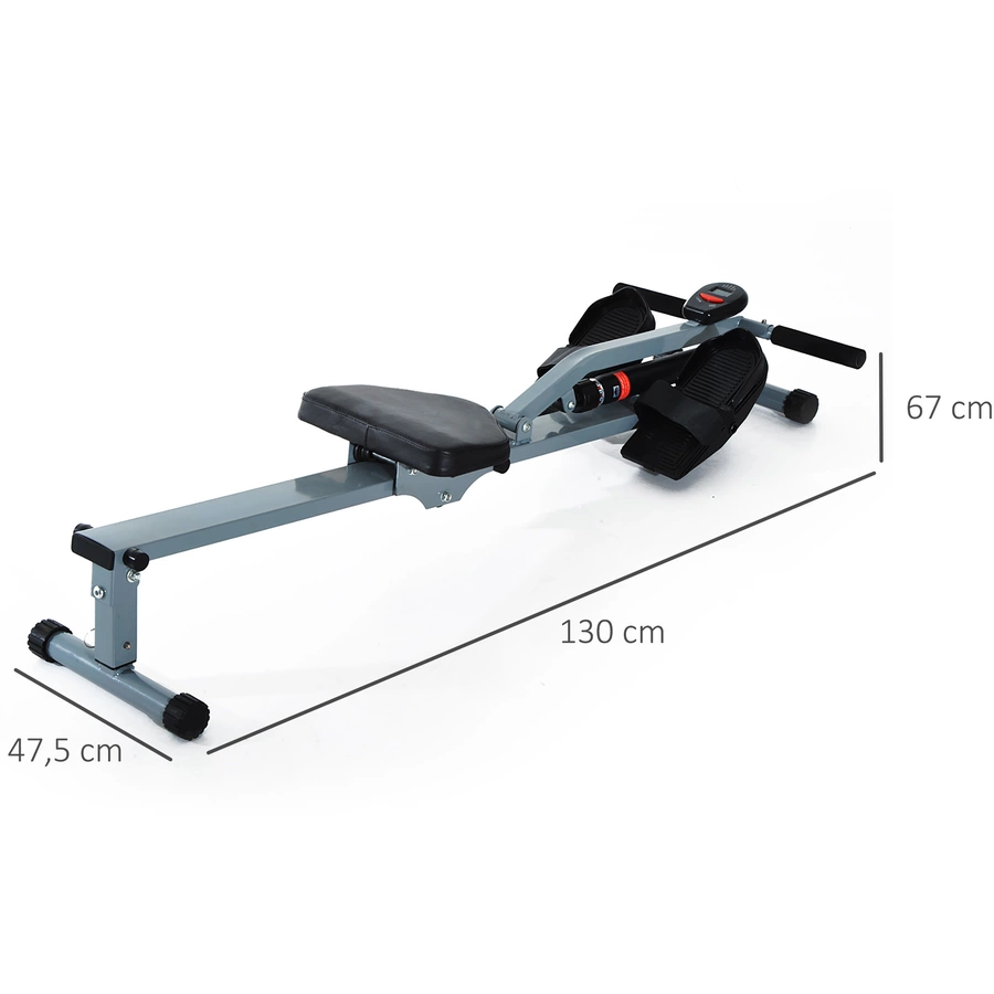 HOMCOM Ruderzugmaschine mit LCD Display grau, schwarz